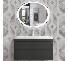 Мебель для ванной комнаты Art&Max Platino 100 подвесная, серая матовая, раковина AM7117-100