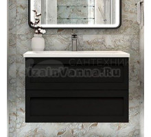 Тумба с раковиной Art&Max Platino 100 подвесная, черная матовая, под раковину AM7117-100