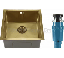 Комплект Мойка Melana D4545HG золото + Измельчитель Paulmark Intenso I-400