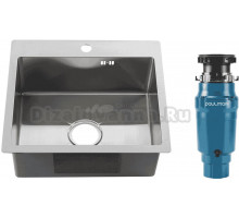 Комплект Мойка Melana R5045H сатин + Измельчитель Paulmark Intenso I-400