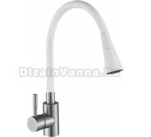 Смеситель для кухни АНТЕЙ Мармелад 572571 сатин, белый