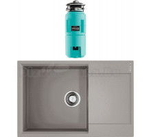 Комплект Мойка Omoikiri Daisen 78-LB leningrad grey + Измельчитель Nagare slim 1250-AZ azur blue