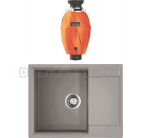 Комплект Мойка Omoikiri Daisen 65 leningrad grey + Измельчитель Nagare 750