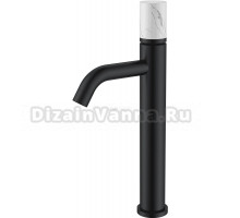 Смеситель для раковины Boheme Stick 122-B-MR-W черный, белый мрамор Смеситель для раковины Boheme Stick 122-B-MR-W черный, белый мрамор