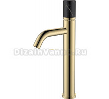 Смеситель для раковины Boheme Stick 122-G-MR-B золотой, черный мрамор