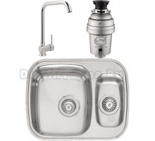 Комплект Мойка Reginox Queen R60 LUX KGOKG сталь + Смеситель MEGA Didim MG-CM107 хром + Измельчитель Zorg Inox D ZR-75 D