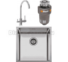 Комплект Мойка Seaman Eco Roma SMR-4444A.A + Смеситель Barcelone SSL-5385 water polish + Измельчитель Bort Titan Max Power FullControl