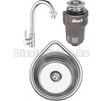 Комплект Мойка Seaman Eco Wien SWT-3945 + Смеситель Barcelone SSL-5226 water polish + Измельчитель Bort Titan 5000 Control