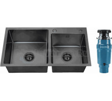 Комплект Мойка РМС MR-7843BL черная + Измельчитель Paulmark Intenso I-400