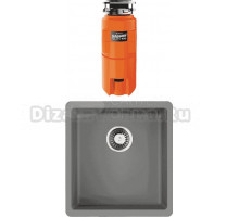 Комплект Мойка Omoikiri Kata 40-U-GR leningrad grey + Измельчитель Nagare slim 900