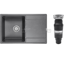 Комплект Мойка Paulmark Flugen 50-780 PM217850-DG графит + Измельчитель Bone Crusher BC 910-SL-Slim Line