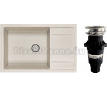 Комплект Мойка Paulmark Flugen 60 PM317850-BE бежевая + Измельчитель Bone Crusher BC 810-SL Slim Line