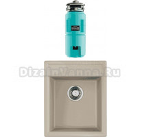 Комплект Мойка Omoikiri Daisen 42-SA бежевая + Измельчитель Nagare slim 1250-AZ azur blue