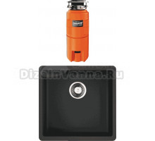 Комплект Мойка Omoikiri Kata 44-U-BL черная + Измельчитель Nagare slim 1250