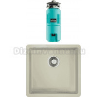 Комплект Мойка Omoikiri Kata 44-U-PA пастила + Измельчитель Nagare slim 1250-AZ azur blue