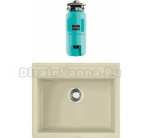 Комплект Мойка Omoikiri Daisen 60-BE ваниль + Измельчитель Nagare slim 1250-AZ azur blue