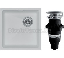 Комплект Мойка Paulmark Lumi LU45SK-WH белая + Измельчитель Bone Crusher BC 810-SL Slim Line
