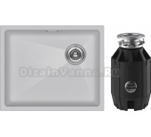 Комплект Мойка Paulmark Lumi LU55SK-WH белая + Измельчитель Bone Crusher BC 910-AS