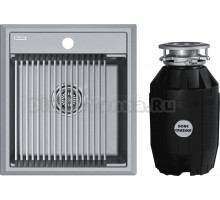 Комплект Мойка Paulmark Stepia + Step PM114651-GRM+R375-BS серый металлик + Измельчитель Bone Crusher BC 810-AS