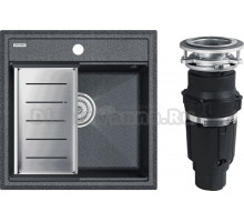 Комплект Мойка Paulmark Stepia PM115051-DG+A375-BS с коландером, графит + Измельчитель Bone Crusher BC 610-AS