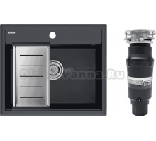 Комплект Мойка Paulmark Stepia PM115951-AN+A375-BS с коландером, антрацит + Измельчитель Bone Crusher BC 910-SL-Slim Line