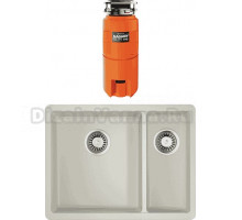 Комплект Мойка Omoikiri Kata 55-2-U-PA пастила + Измельчитель Nagare slim 500