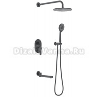 Душевой комплект Berges Nardis 3R 071014 С ВНУТРЕННЕЙ ЧАСТЬЮ, черный матовый