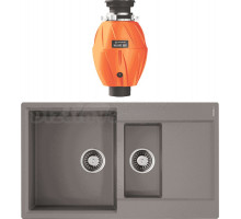 Комплект Мойка Omoikiri Daisen 86-2 leningrad grey + Измельчитель Nagare 500