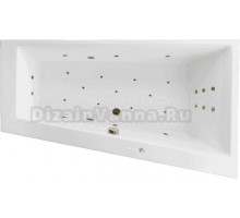 Акриловая ванна Excellent Sfera Slim Ultra R 170x100 см, угловая, правая, пристенная, с гидромассажем, белая, асимметричная, с каркасом, со сливом-переливом, фурнитура бронза