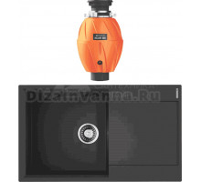 Комплект Мойка Omoikiri Daisen 86-BL черная + Измельчитель Nagare 500