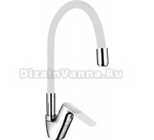 Смеситель для кухни Ledeme H53 L4153-3 с гибким изливом, хром, белый