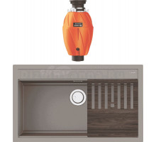 Комплект Мойка Omoikiri Kitagawa 86-LB leningrad grey + Измельчитель Nagare 750