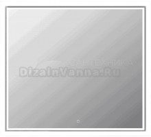 Зеркало Emmy Аврора 250694 80х80, с LED-подсветкой, белое