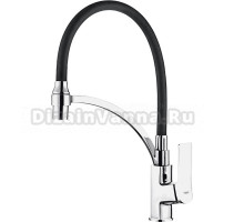 Смеситель для кухни Ledeme H75 L4075-2 с гибким изливом, хром, черный