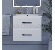 Тумба с раковиной Uperwood Foster 60 подвесная, 2 ящика, белая