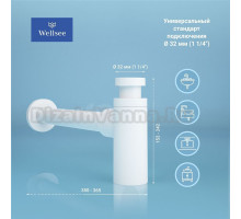 Сифон для раковины Wellsee Drainage System 182108000 матовый белый