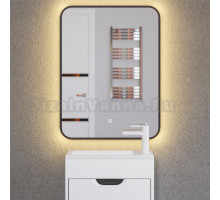 Зеркало Uperwood Modul 60х80, с подсветкой, с подогревом, холодная подсветка, черное