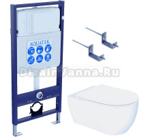 Комплект Унитаз подвесной AQUATEK Европа New AQ1106L-00 безободковый, с микролифтом + Инсталляция Standard INS-0000012 + Комплект креплений KKI-0000002