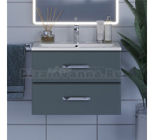Тумба с раковиной Uperwood Foster 70 подвесная, 2 ящика, серый графит