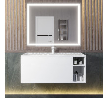 Мебель для ванной комнаты Uperwood Lotus 100 подвесная, с ящиком, с полками, белая
