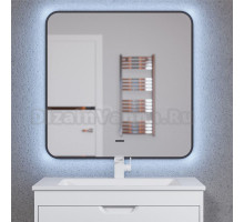 Зеркало Uperwood Modul 80х80, с подсветкой, с подогревом, холодная подсветка, черное