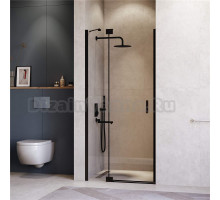 Душевая дверь в нишу RGW Hotel HO-014-B 1400х2000 профиль черный, стекло прозрачное