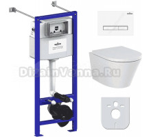 Комплект Lavinia Boho Унитаз подвесной Biore Compacto Rimless 3304101C + Крышка-сиденье Biore 33290420 с микролифтом + Инсталляция RelFix 38010020 + Кнопка RelFix 3805003W белая, хром