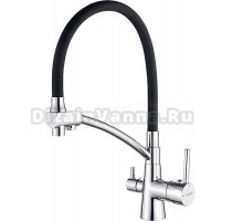 Смеситель для кухни Ledeme L4855-2 хром, черный
