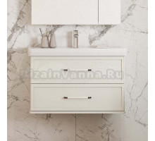 Тумба с раковиной AQUATON Нео Классика 85 белый камень