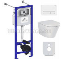 Комплект Lavinia Boho Унитаз подвесной Biore Rimless 3304102R + Крышка-сиденье Biore 33290410 с микролифтом + Инсталляция RelFix 38010020 + Кнопка RelFix 3805001W белая