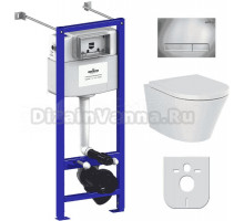 Комплект Lavinia Boho Унитаз подвесной Biore Rimless 3304102R + Крышка-сиденье Biore 33290410 с микролифтом + Инсталляция RelFix 38010020 + Кнопка RelFix 3805001C хром