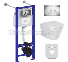 Комплект Lavinia Boho Унитаз подвесной Biore Rimless 3304102R + Крышка-сиденье Biore 33290410 с микролифтом + Инсталляция RelFix 38010020 + Кнопка RelFix 3805002C хром