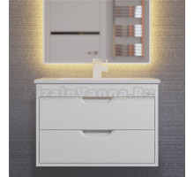 Тумба с раковиной Uperwood Modul 65 подвесная, 2 ящика, матовая белая