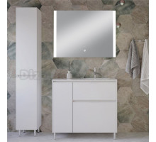 Мебель для ванной комнаты Style Line Барселона 90 R Люкс Plus, с бельевой корзиной, зеркало STWORKI Копенгаген